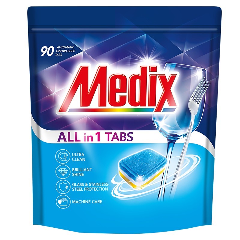 MEDIX ALL in 1 Таблетки для посудомийних машин 90 шт (дойпак)//4